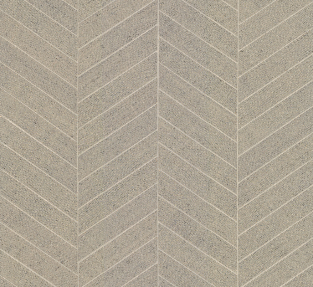 Atelier Herringbone Linen Wallpaper by Ronald Redding Designer Grasscloth & Natural Resource Covers about 72 square feet 36-in by 24-ft long roll Unpasted 0 - Swanky Fabrics -