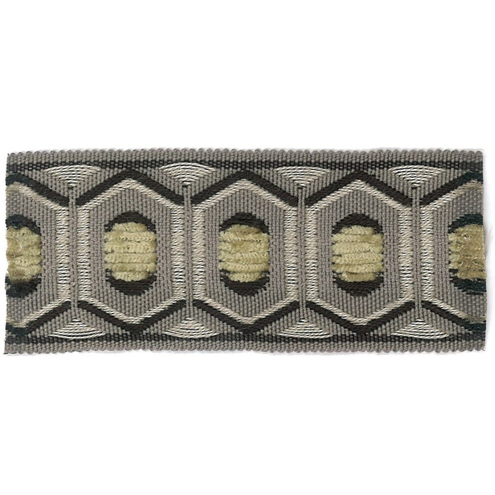 Honeycomb 1 Fog by Stout Trim Stout Trim Honeycomb 1 FogTrim ACCENTS TAPES & BORDERS CHINA </p><p>Repeat: H: 0.875, V: 0.000 1.75 in - Fabric Carolina -