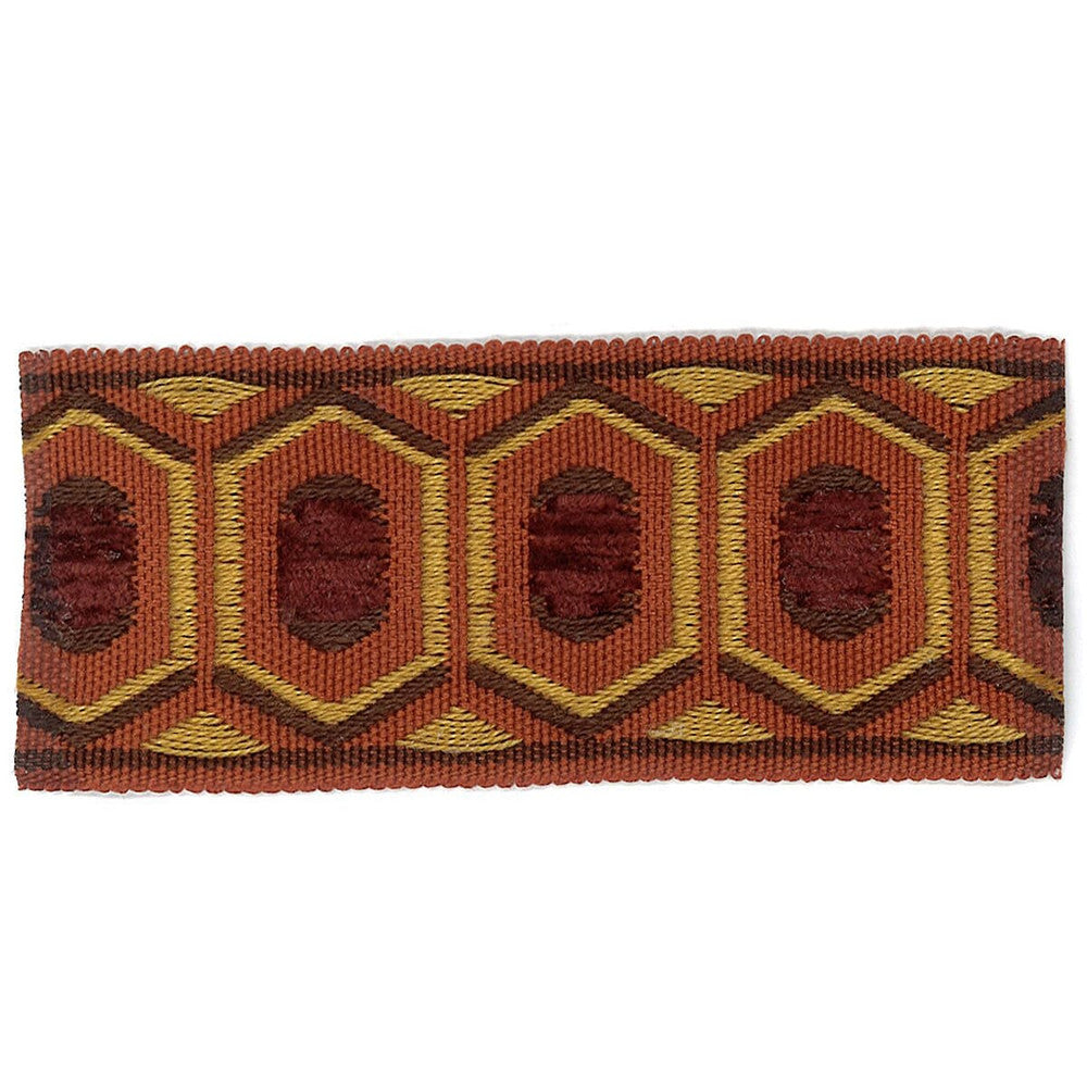 Honeycomb 5 Russet by Stout Designer Trim Accents Tapes & Borders 74% Spun Viscose 26% Polyester CHINA Horizontal: 0.875 and Vertical: 0 1.75 in - Swanky Fabrics -