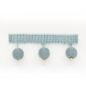 Hopat Beaded Fringe 1 Aqua by Stout Designer Trim
