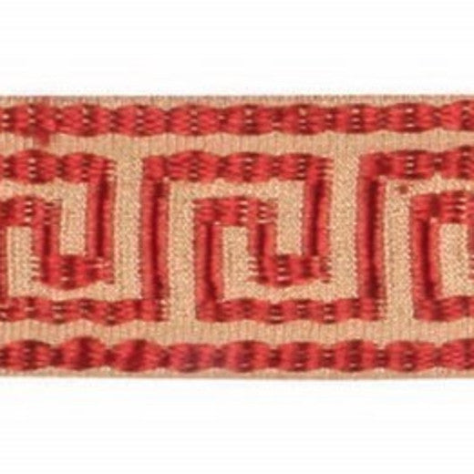 HT-601 Col. Cranberry by Europatex Designer Fabric Jacquard Tapes 100% Polyester China See Sample Horizontal: N/A and Vertical: N/A 1.50 inches  - Swanky Fabrics -