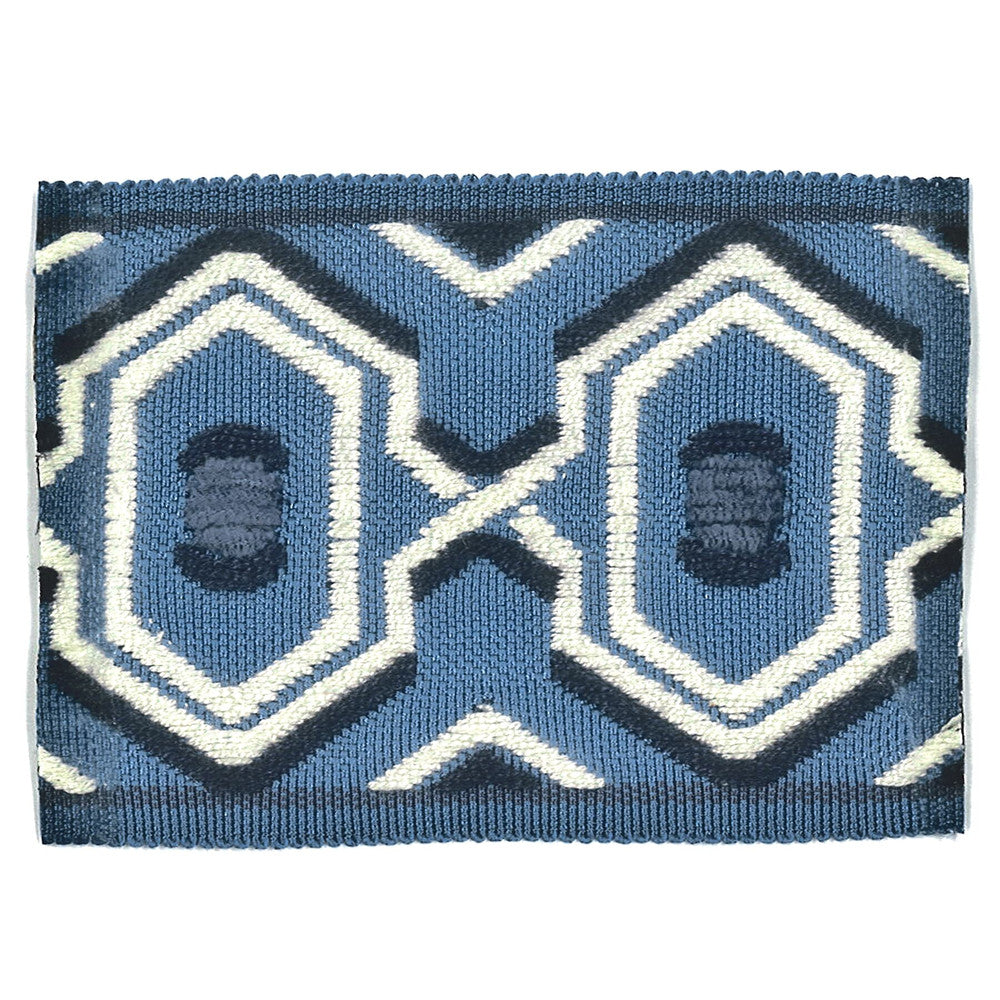 Humor 1 Blue by Stout Designer Trim New World Trim Volume Ii 100% Spun Viscose CHINA Horizontal: 1.75 and Vertical: 0 2.75 in - Swanky Fabrics -