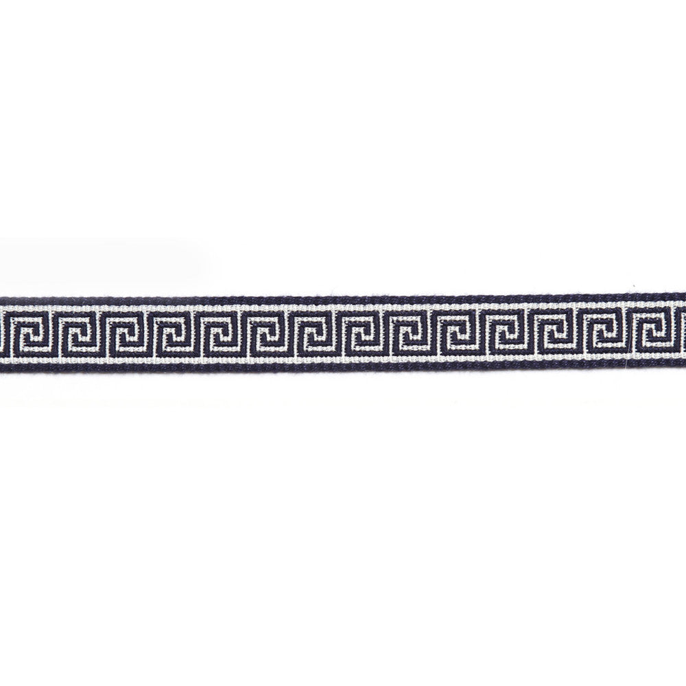 Hellenic Key Jacquard Tape Marine by Europatex Designer Fabric Hellenic 76% Fibranne, 24% Rayon 0.56 inches - Swanky Fabrics -