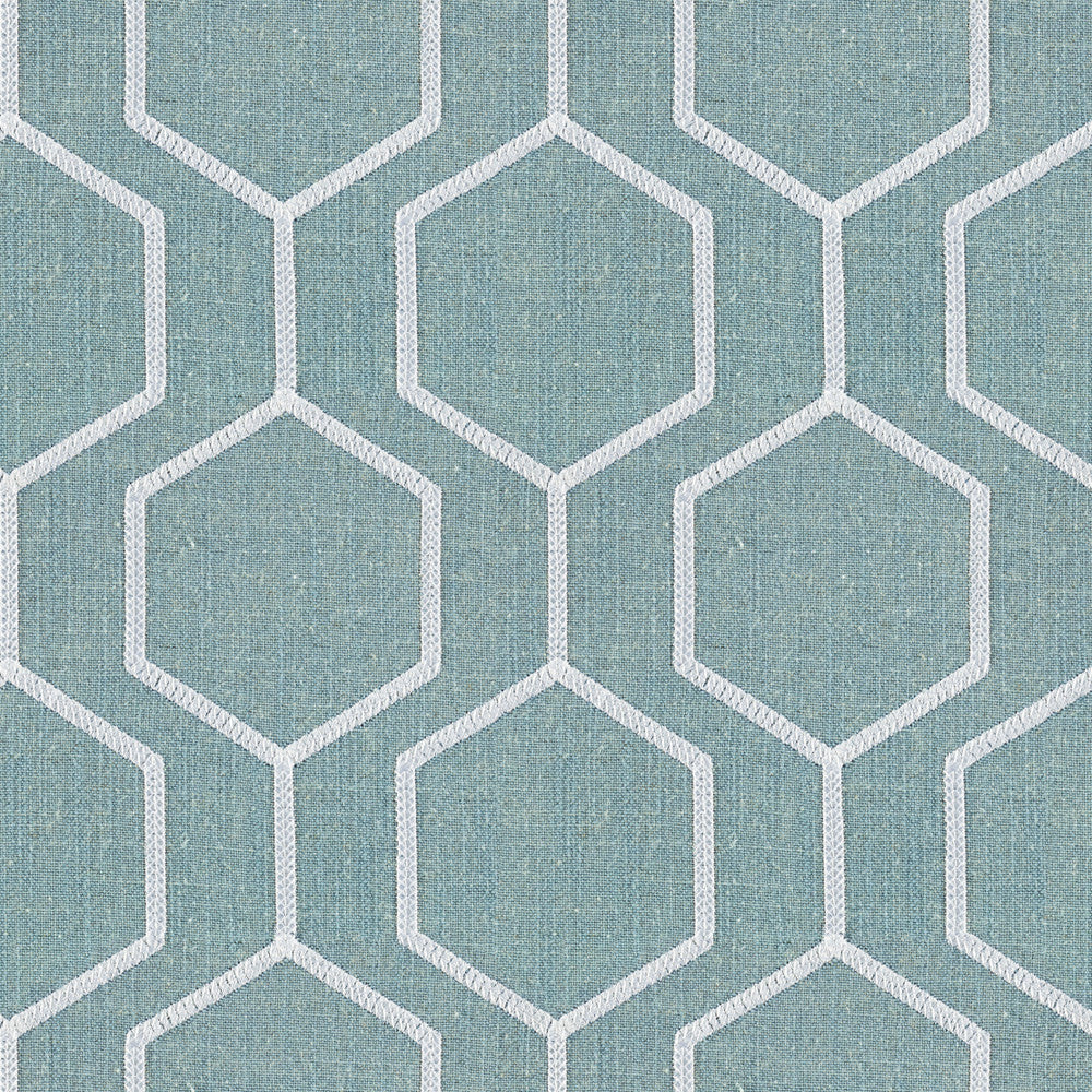 Socrates Hexagono Glacier by Europatex Designer Fabric Socrates 20% Linen, 45% Viscose, 35% Polyester 7.8" H, 7.8" V 56.00 inches - Swanky Fabrics -