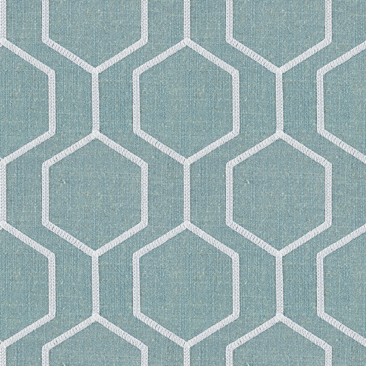 Socrates Hexagono Glacier by Europatex Designer Fabric Socrates 20% Linen, 45% Viscose, 35% Polyester 7.8" H, 7.8" V 56.00 inches - Swanky Fabrics -