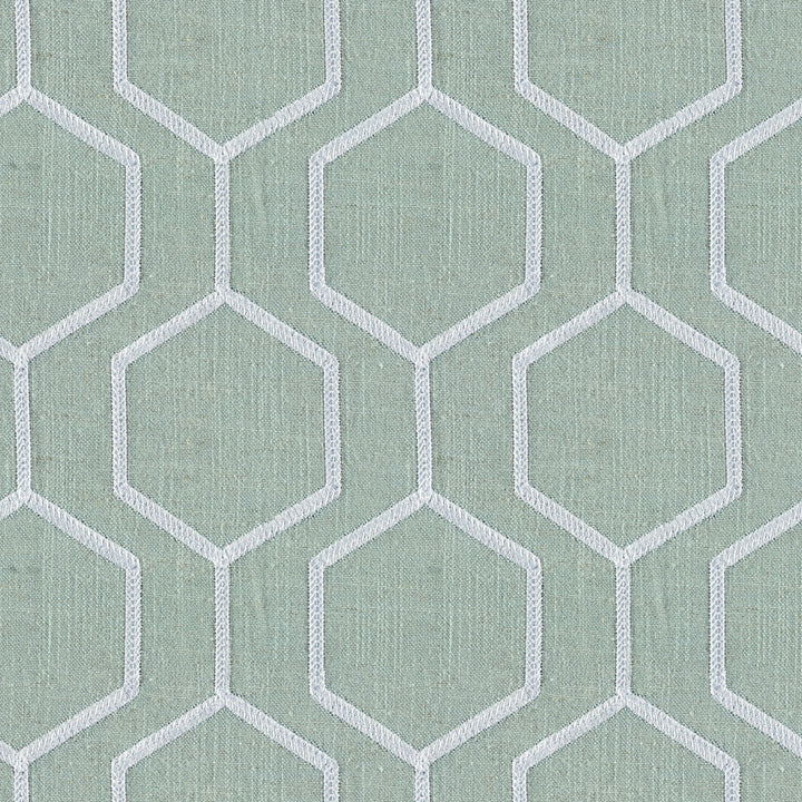 Socrates Hexagono Sea Pearl by Europatex Designer Fabric Socrates 20% Linen, 45% Viscose, 35% Polyester 7.8" H, 7.8" V 56.00 inches - Swanky Fabrics -