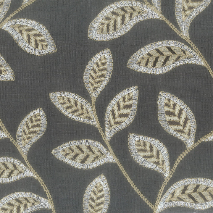 Initiate 1 Charcoal by Stout Designer Fabric COMFORTABLE LIVING PLATINUM/SLATE 40%COT 60%LIN %BEMB INDIA Horizontal: 17 and Vertical: 15.75 51 in - Swanky Fabrics -