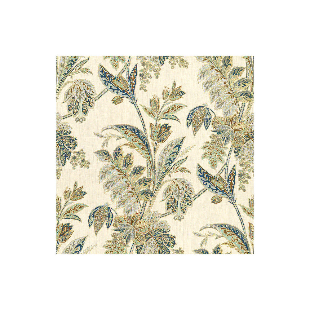 Ishana Indigo by Kravet Design Designer Fabric ECHO HEIRLOOM INDIA LINEN - 100% China MEDIUM Horizontal: 13.5 and Vertical: 27 54.5 - Swanky Fabrics -