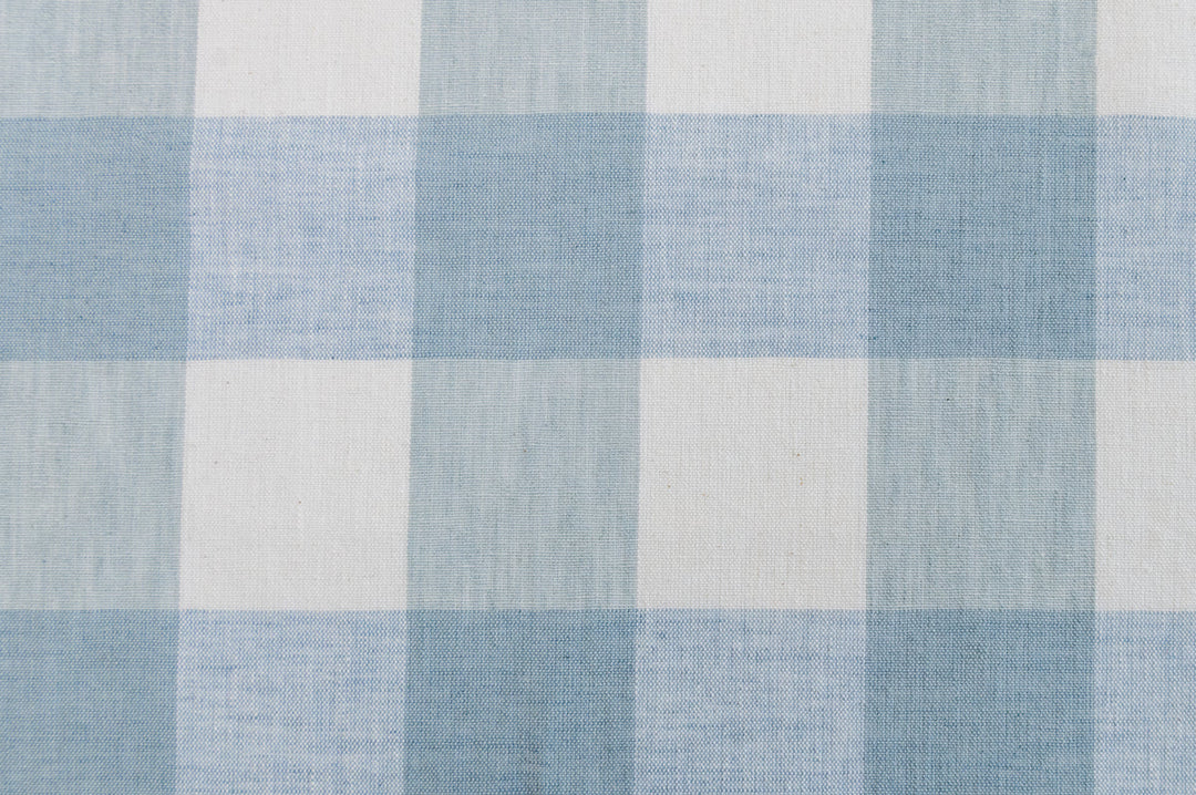 Vespa Check Mineral by Roth & Tompkins Fabric - 40% Polyester, 35% Cotton, 25% Linen - India - 100,000 - V: 4"  H: 4" - 54" - Fabric Carolina -