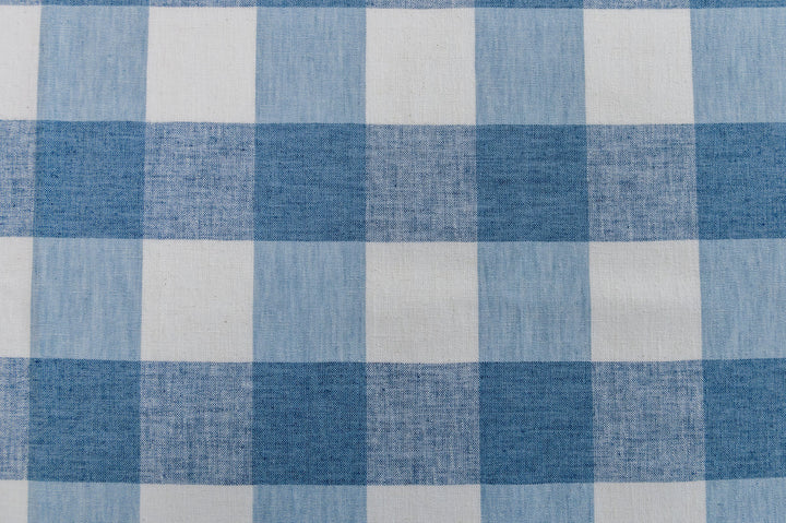 Vespa Check Lake by Roth & Tompkins Fabric - 40% Polyester, 35% Cotton, 25% Linen - India - 100,000 - V: 4"  H: 4" - 54" - Fabric Carolina -