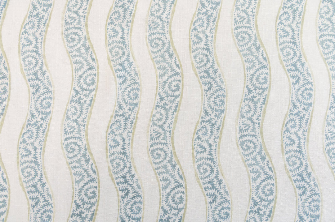 Seychelles Seaglass by Roth & Tompkins Fabric - 50% Cotton, 35% Viscose, 15% Linen - India - 15,000 - V: 11.5"  H: 9" - 54" - Fabric Carolina -