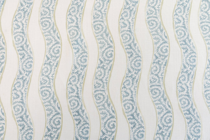 Seychelles Seaglass by Roth & Tompkins Fabric - 50% Cotton, 35% Viscose, 15% Linen - India - 15,000 - V: 11.5"  H: 9" - 54" - Fabric Carolina -