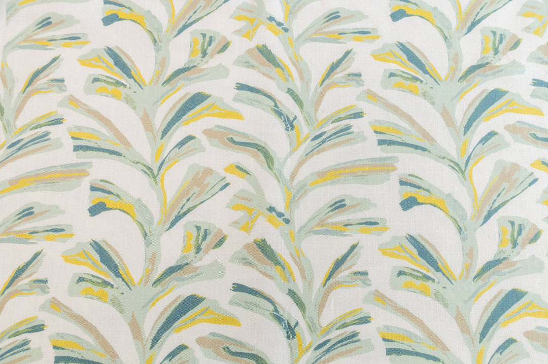 Palmer Mint Citrus by Roth & Tompkins Fabric - 50% Cotton, 35% Viscose, 15% Linen - India - 15,000 - V: 8.75  H: 13.5 - 54" - Fabric Carolina -