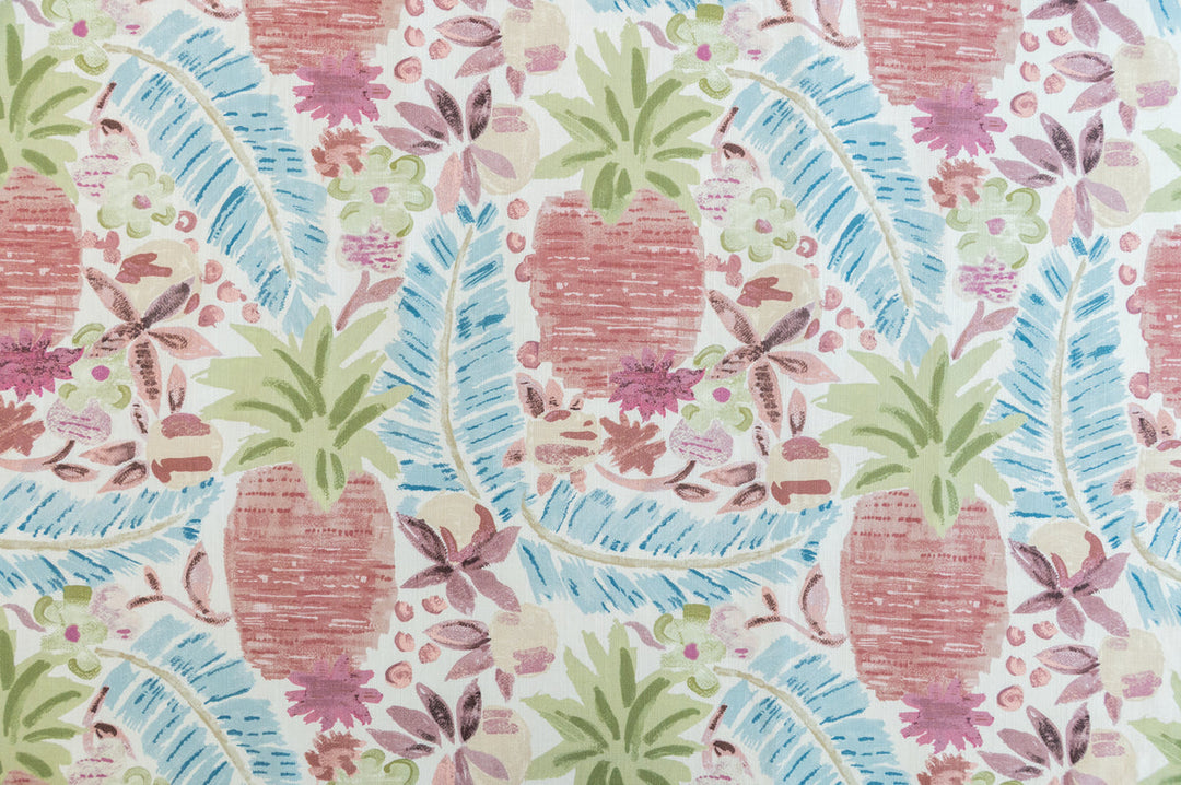 Pina Sangria by Roth & Tompkins Fabric - 50% Cotton, 35% Viscose, 15% Linen - India - 15,000 - V: 17.25"  H: 18" half drop - 54" - Fabric Carolina -