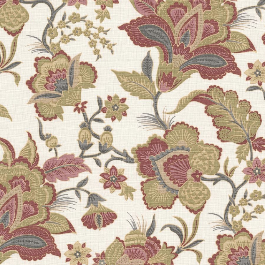 Jabot 1 Rhubarb by Stout Designer Fabric Jabot 1 Rhubarb by Stout Fabric COMFORTABLE LIVING TEAROSE/SORBET 55%LIN 45%COT India Horizontal: 27 and Vertical: 27 52 in - Fabric Carolina -