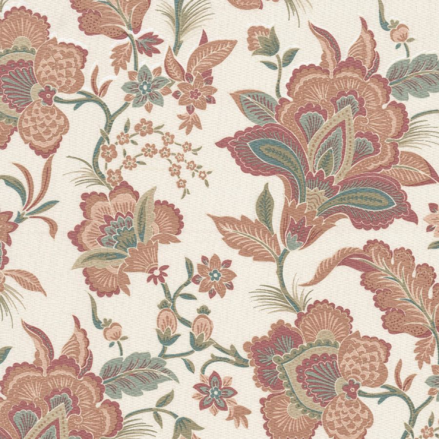 Jabot 4 Sunset by Stout Designer Fabric Jabot 4 Sunset by Stout Fabric COMFORTABLE LIVING TEAROSE/SORBET 55%LIN 45%COT India Horizontal: 27 and Vertical: 27 52 in - Fabric Carolina -