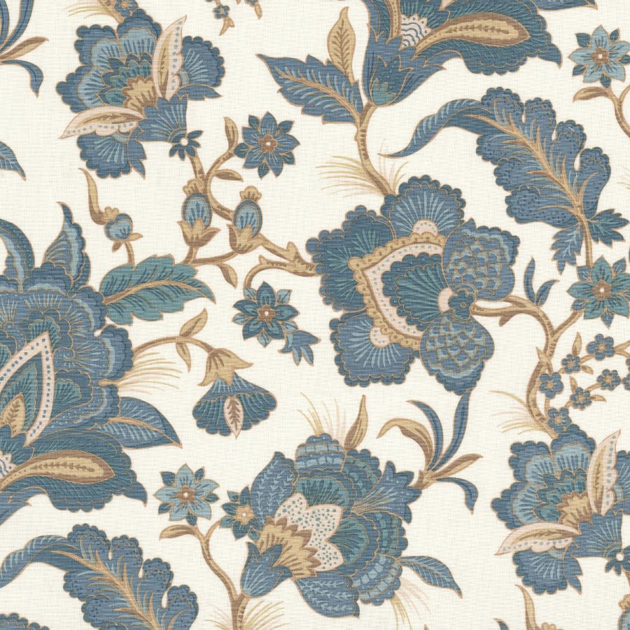 Jabot 5 Harbor by Stout Designer Fabric Jabot 5 Harbor by Stout Fabric COMFORTABLE LIVING AQUA/JASMINE 55%LIN 45%COT India Horizontal: 27 and Vertical: 27 52 in - Fabric Carolina -