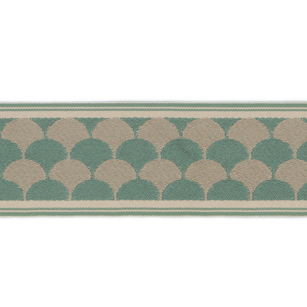 Jolie Tape 4 Seaglass by Stout Trim Stout Trim Jolie Tape 4 SeaglassTrim NEW TRADITIONS TRIM 100%SVI CHINA </p><p>Repeat: H: 1.250, V: 0.000 3 in - Fabric Carolina -