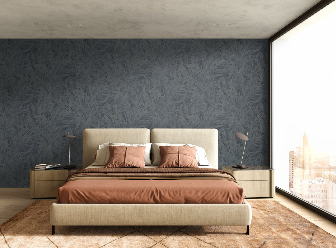 Mari Navy Blue JP11012 by Seabrook Designs Designer Wallpaper