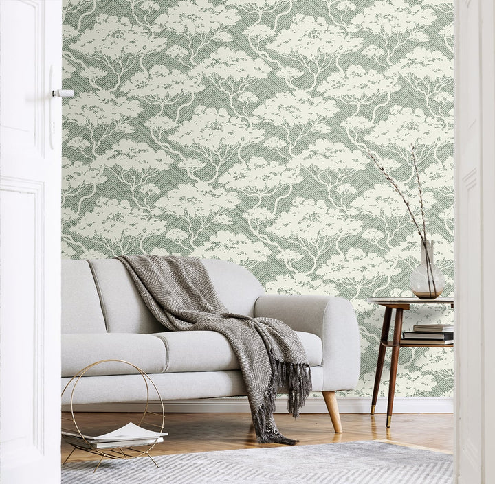 Nara Stringcloth Sage JP11704 by Seabrook Designs Designer Wallpaper