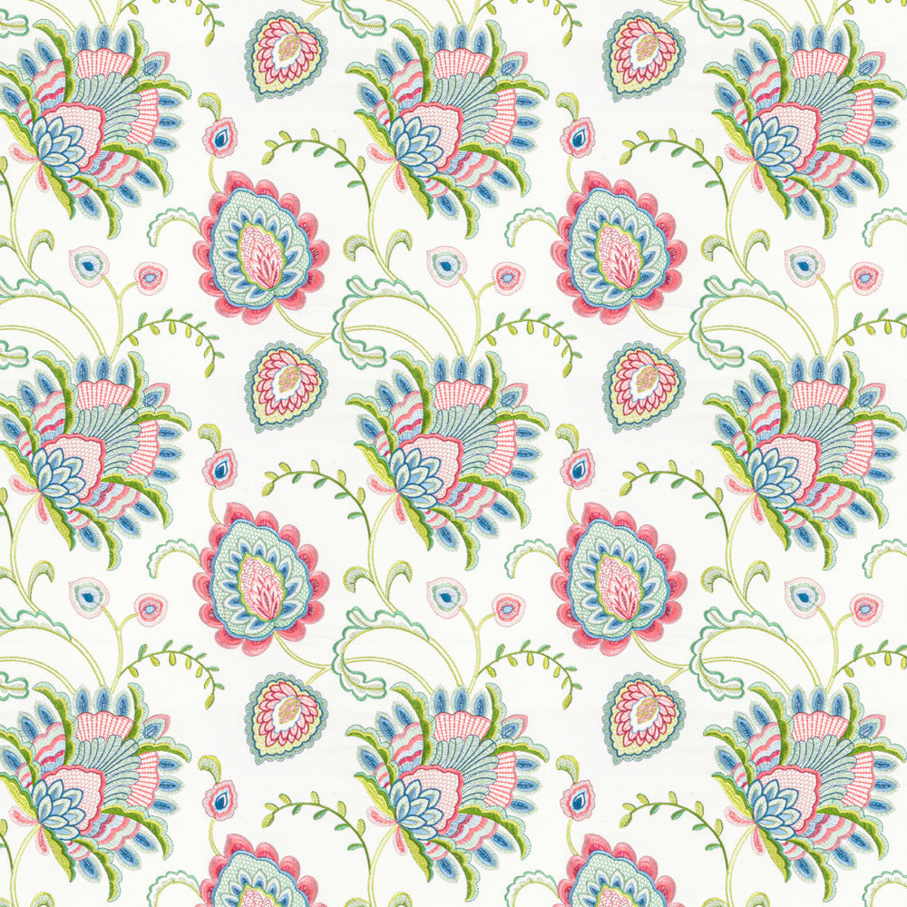 Julep 1 Blossom by Stout Designer Fabric RAINBOW LIBRARY TILE/SORBET 100%COT %BEMB INDIA Horizontal: 17 and Vertical: 15.75 50 in - Swanky Fabrics -