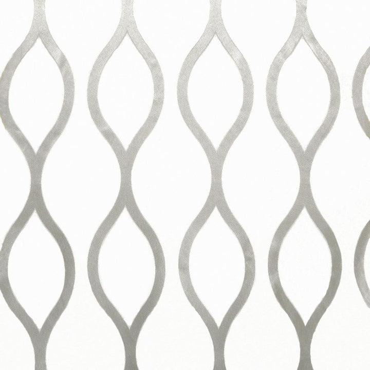 Kennedy # 7602 Silver by Maxwell Designer Fabric Sheer Style 100% POLYESTER TURKEY V-15.4"H-7.9" 118" - Swanky Fabrics -