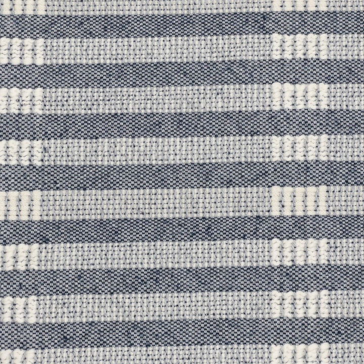 Kaiser 1 Slate by Stout Designer Fabric COMFORTABLE LIVING HAZE/NAVY 70%COT 30%POL USA Horizontal: 5.500 and Vertical: 4.125 55 in - Swanky Fabrics -
