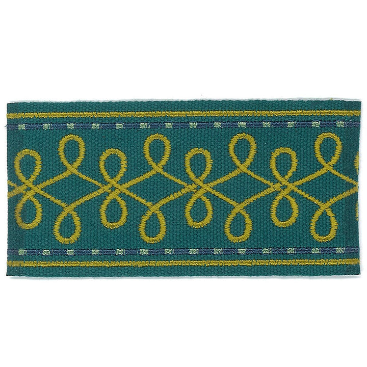 Katherine 5 Teal by Stout Designer Trim Accents Tapes & Borders 100% Spun Viscose CHINA Horizontal: 1 and Vertical: 0 2 in - Swanky Fabrics -