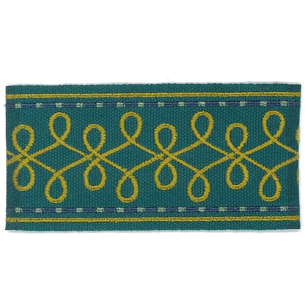 Katherine 5 Teal by Stout Trim Stout Trim Katherine 5 TealTrim ACCENTS TAPES & BORDERS 100%SVI CHINA </p><p>Repeat: H: 1.000, V: 0.000 2 in - Fabric Carolina -