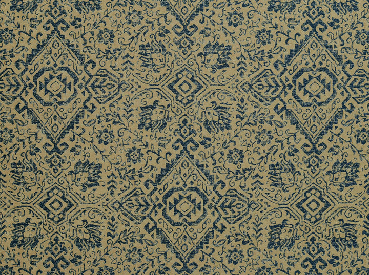 Kilim Classic Navy 555 by Covington Designer Fabric our website for purchase 72% Poly 28% Cotton Jacquard China 42000 Horizontal: 28" and Vertical: 29.75" 56" - Swanky Fabrics -