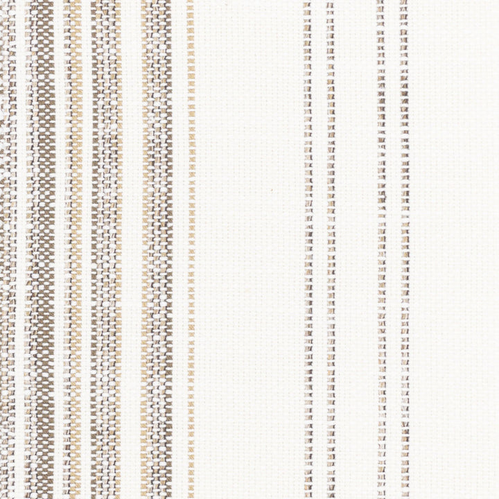 Kokomo 1 Sandstone by Stout Designer Fabric JUST STRIPES NATURAL/CHARCOAL 91%POL 9%NOL USA Horizontal: 0.125 and Vertical: 8.250 56 in - Swanky Fabrics -