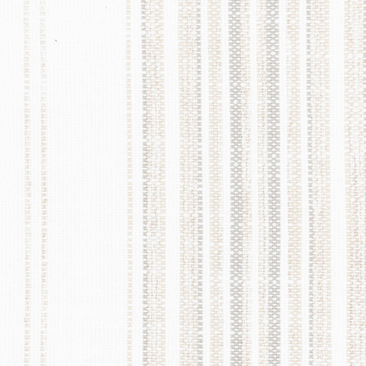 Kokomo 2 Toast by Stout Designer Fabric JUST STRIPES NATURAL/CHARCOAL 91%POL 9%NOL USA Horizontal: 0.125 and Vertical: 8.250 56 in - Swanky Fabrics -