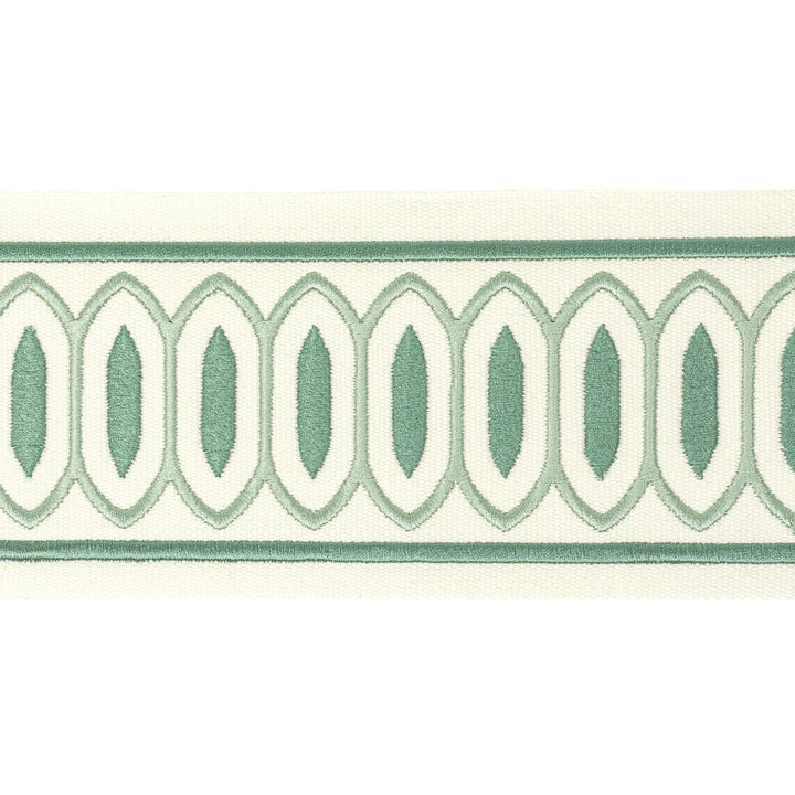 Kragon Tape 6 Teal by Stout Designer Trim STITCHED UP TRIM 100%COT %BEMB INDIA FLAME RETARDANT-U.F.A.C. CLASS 1 WYZENBEEK 15 000 DOUBLE RUB WEAR TEST (HEAVY DUTY) Horizontal: 4.000 and Vertical: 1.000 4 in - Swanky Fabrics -