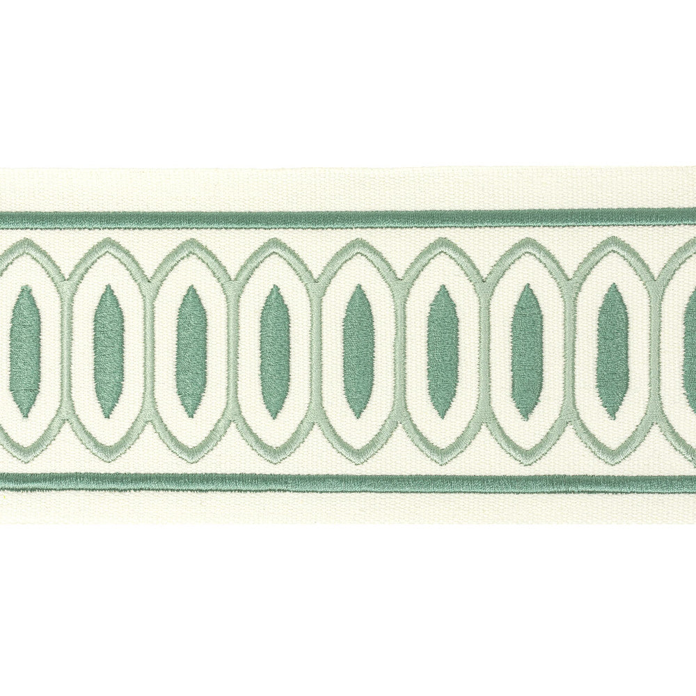 Kragon Tape 6 Teal by Stout Trim Stout Trim Kragon Tape 6 TealTrim STITCHED UP TRIM INDIA </p><p>Repeat: H: 4.000, V: 1.000 4 in - Fabric Carolina -