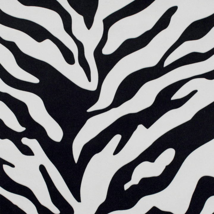 Kingdom Zebra Black/White by Europatex Designer Fabric Kingdom 100% Polyester 57.00 inches - Swanky Fabrics -