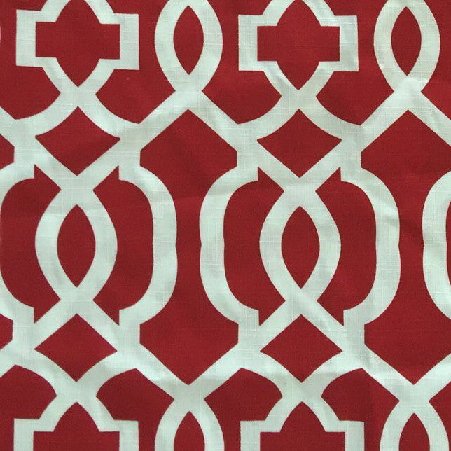 Kirkwood Admiral Red by Europatex Designer Fabric Outdoor 100% Polyester China 20,000 Double Rubs Horizontal: 6.9" and Vertical: 12.6" 54" - Swanky Fabrics -