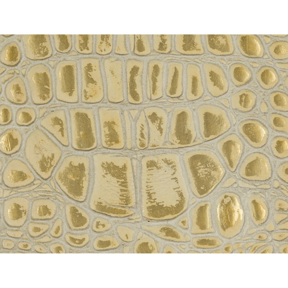 Gator White Gold by Kravet Couture Designer Fabric MODERN LUXE LEATHER - 100% United States Horizontal: 13 and Vertical: 23 - Swanky Fabrics -