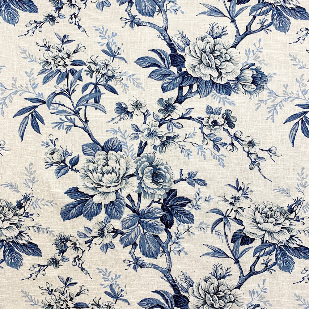 Lamore Bluechina by Magnolia Designer Fabric - 55 Lin, 45 Vis Korea 12000 Horizontal: 27.25 and Vertical: 24 55 - Swanky Fabrics -