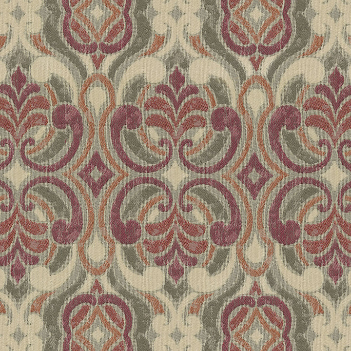 Ogee 14 Rouge by ABBEYSHEA Designer Fabric 100% Polyester China 80,000 Double Rubs (Wyzenbeek) </p><p>Repeat: Horizontal: 13.5" (34.2 cm) Up the Roll and Vertical: 6.75" (17.1 cm) Across the Roll 54" (137 cm) - Swanky Fabrics -