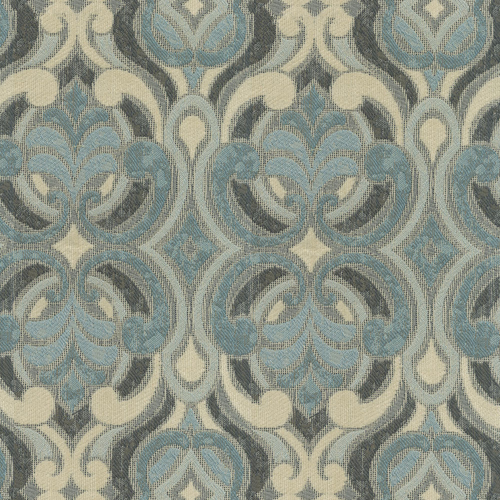 Ogee 34 Breeze by ABBEYSHEA Designer Fabric 100% Polyester China 80,000 Double Rubs (Wyzenbeek) </p><p>Repeat: Horizontal: 13.5" (34.2 cm) Up the Roll and Vertical: 6.75" (17.1 cm) Across the Roll 54" (137 cm) - Swanky Fabrics -