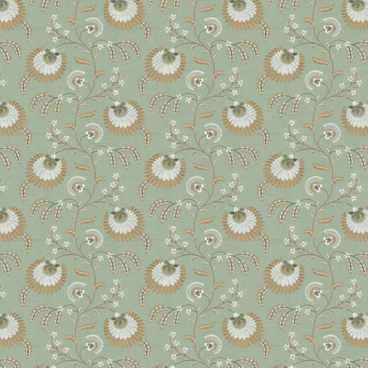 Lavish 3 Celadon by Stout Fabric Stout Fabric Lavish 3 CeladonFabric COMFORTABLE LIVING SAGE/MOSS 55%LIN 45%COT %VEMB INDIA </p><p>Repeat: H: 17.000, V: 15.125 51 in - Fabric Carolina -