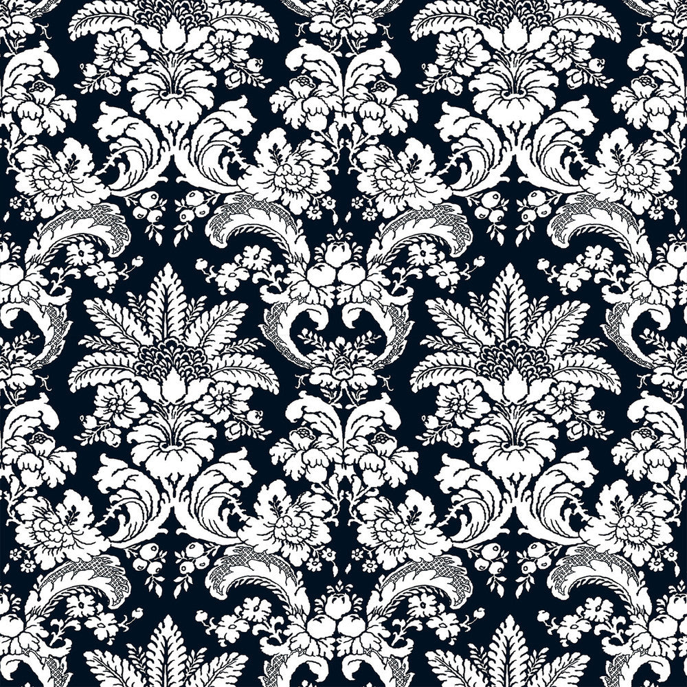 Grajal Navy by Gaston Y Daniela Designer Fabric LORENZO CASTILLO V VISCOSE - 60%;LINEN - 30%;COTTON - 10% Italy HEAVY Horizontal: 27 and Vertical: 26.58 54 - Swanky Fabrics -