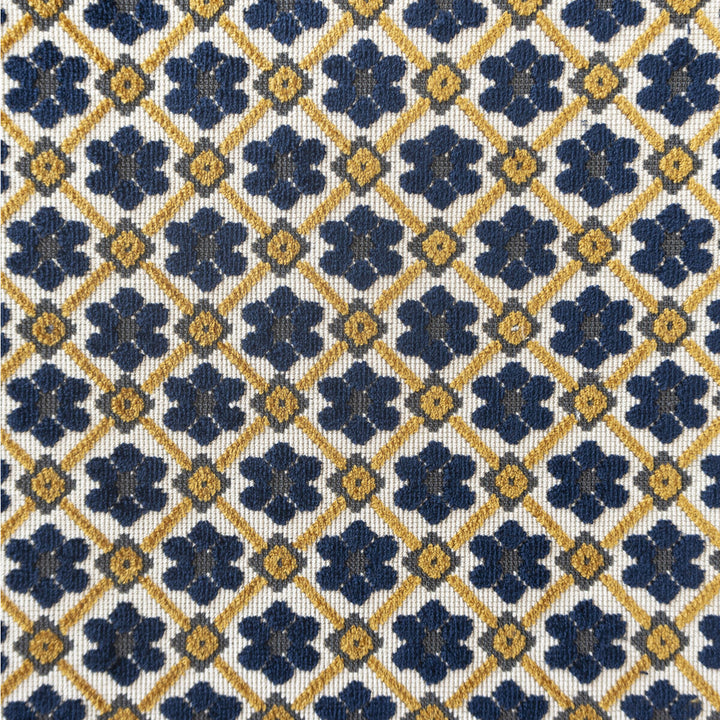 Fruela Navy/Ocre by Gaston Y Daniela Designer Fabric LORENZO CASTILLO V VISCOSE - 76%;POLYESTER - 24% India HEAVY Horizontal: 6.8 and Vertical: 2.32 55.11 - Swanky Fabrics -