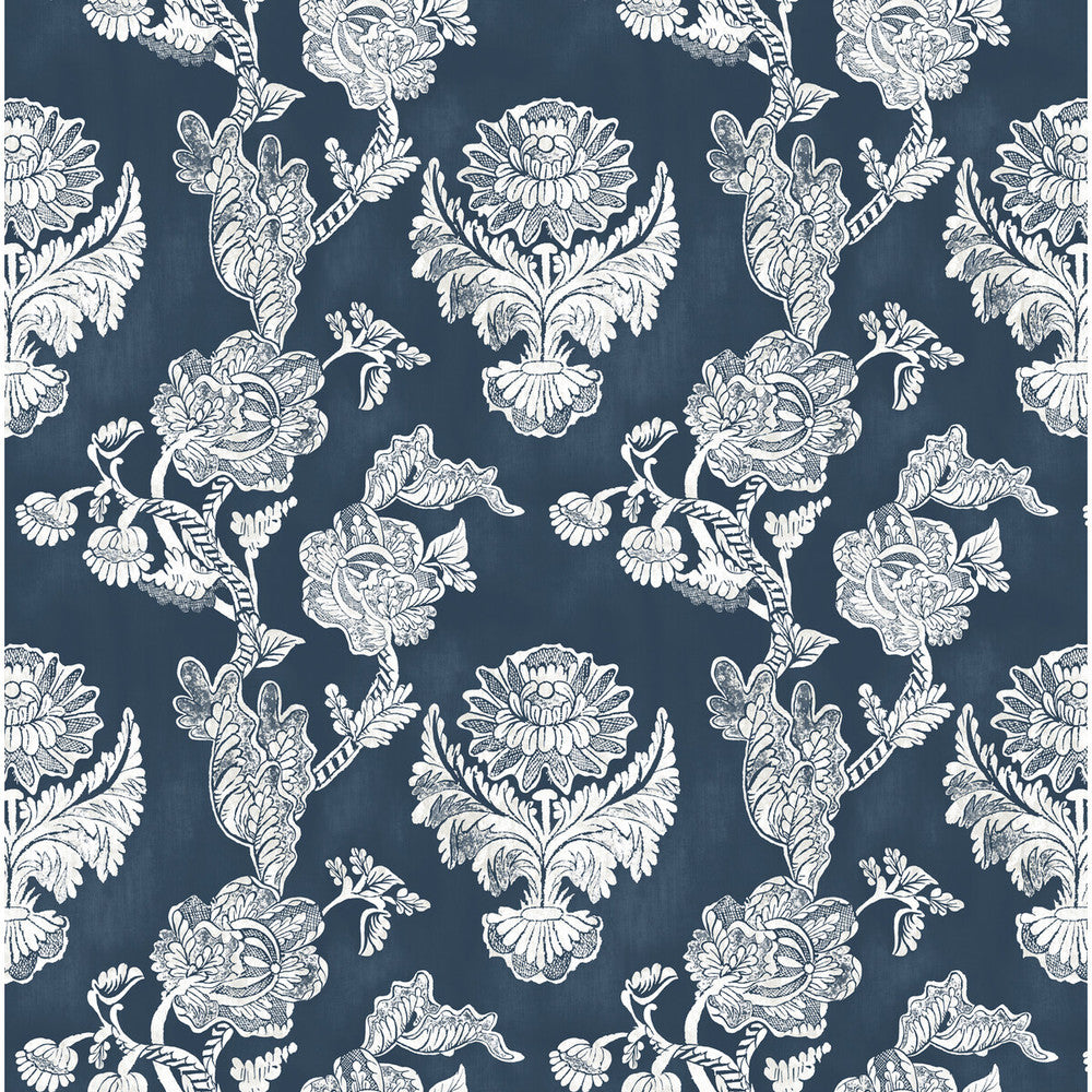 Chitina Navy by Gaston Y Daniela Designer Fabric LORENZO CASTILLO IV VISCOSE - 67%;LINEN - 33% Spain MEDIUM Horizontal: 26.87 and Vertical: 26 54 - Swanky Fabrics -