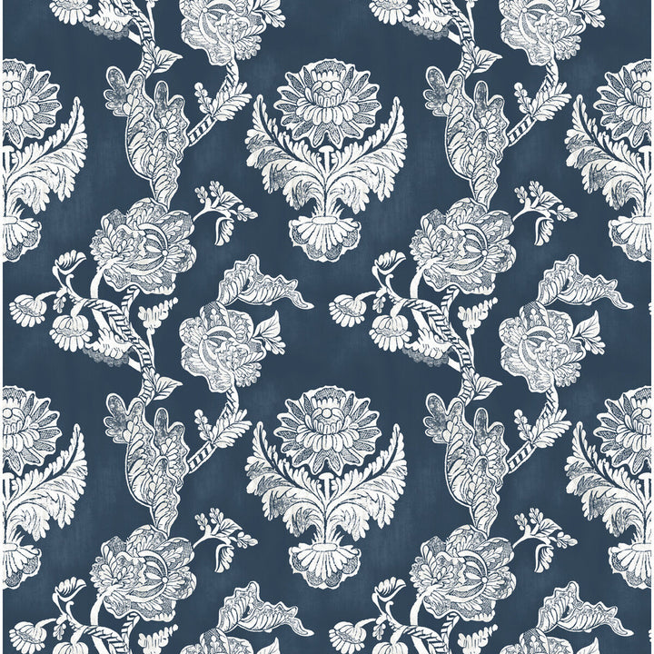 Chitina Navy by Gaston Y Daniela Designer Fabric LORENZO CASTILLO IV VISCOSE - 67%;LINEN - 33% Spain MEDIUM Horizontal: 26.87 and Vertical: 26 54 - Swanky Fabrics -