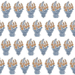 Celorio Wp Azul/Teja by Gaston Y Daniela Designer Wallcovering