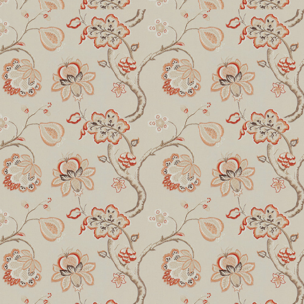 Leap 26J8011 by JF Designer Fabric Color Concepts Coral Sky 60% Cotton, 32% Viscose, 8% Polyester India Horizontal: 25.375 and Vertical: 15.5 61 - Swanky Fabrics -