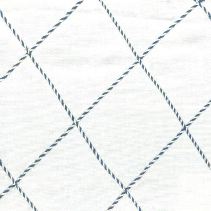 Leclaire 1 Blue by Stout Designer Fabric NOT SAMPLED 100%COT %BEMB INDIA </p><p>Repeat: 4.75 53 in - Swanky Fabrics -