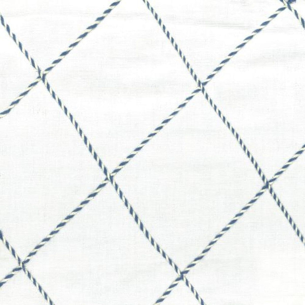Leclaire 1 Blue by Stout Designer Fabric Not Sampled 100% Cotton Embroidery INDIA Horizontal: 4.25 and Vertical: 4.75 53 in - Swanky Fabrics -