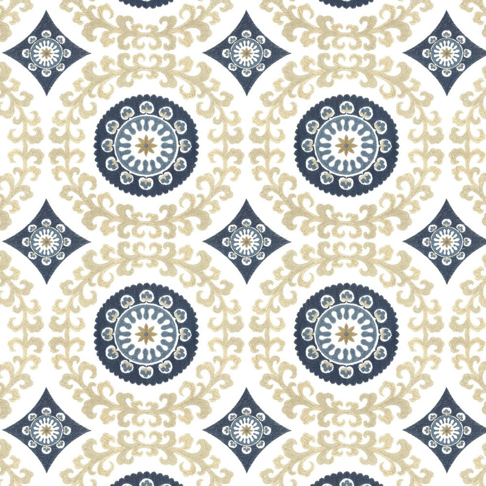 Legal 1 Federal by Stout Designer Fabric COMFORTABLE LIVING BLUE LAGOON 100%COT %BEMB INDIA </p><p>Repeat: 12.625 51 in - Swanky Fabrics -